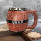 Imitation Wood Beer Mug Stainless Steel Cup