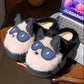 Black lightning dog slippers with blue lightning-bolt sunglasses, size 40-41 option