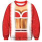 All over print ugly Christmas crew neck sweatshirt in polyester, one of eight festive designs