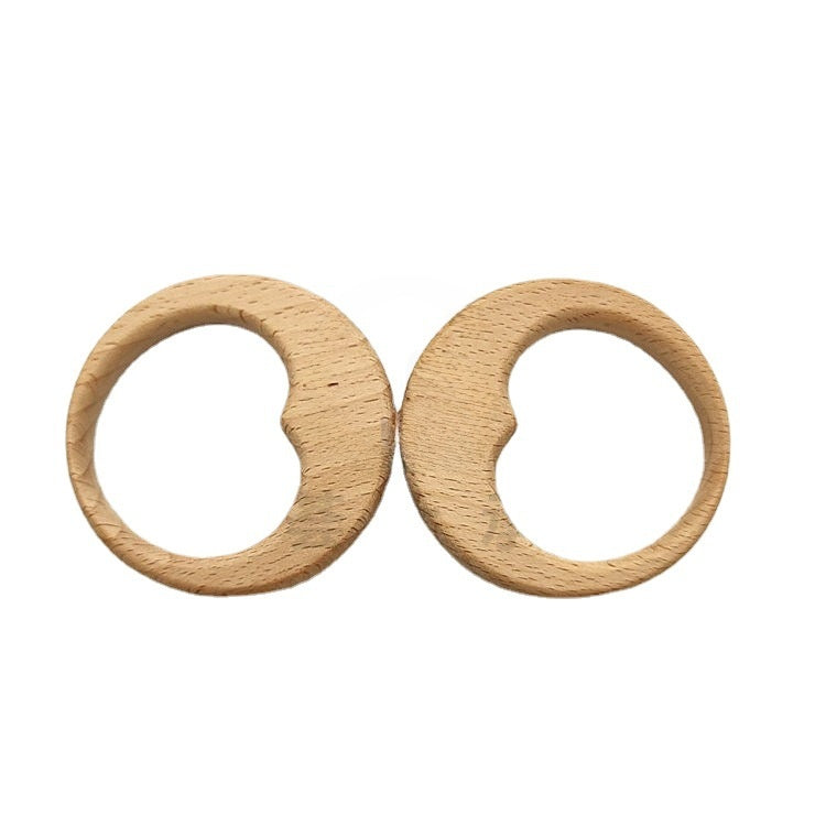 Wooden Baby Rattle Teether Toy | scale reference with hand