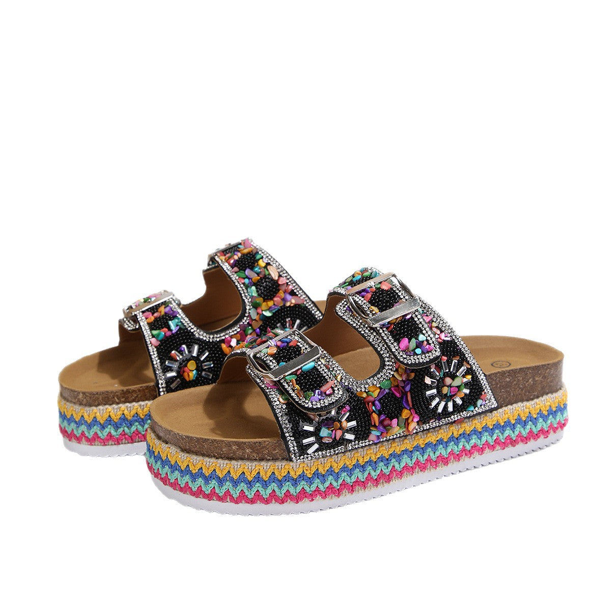 Soft PU leather sandal paired with cropped denim