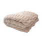Folded ruched plush blanket on white, sand tone, for the Light Brown 30x50cm pillow option