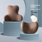 Brown ergonomic lumbar cushion and neck pillow set with a latex core inset