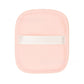 Reusable makeup remover pad with a satin hand strap shown on a plain background