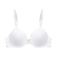 White push-up molded cup bra with underwire and adjustable straps, size 85D
