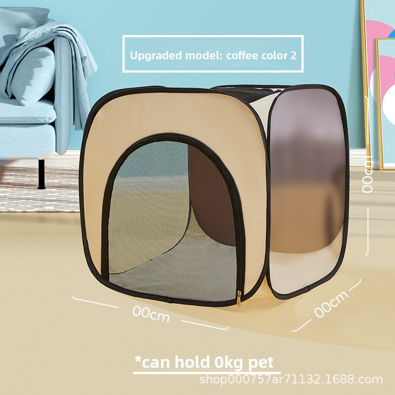 Coffee colored pet drying box shown folding flat for compact storage