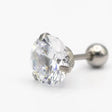 Steel White Rhinestone 8mm