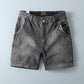Men's vintage washed straight denim shorts