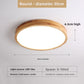 Round 30 cm solid wood LED ceiling lamp, 4.5 cm high, 18 W, for 5 to 10 square meters, yellow light option