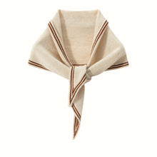 Womens Knit Triangle Scarf with Striped Trim