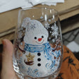 Flat Blue Snowman Round