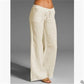 Womens High Waisted Wide Leg Pants Cotton Linen Casual Trousers