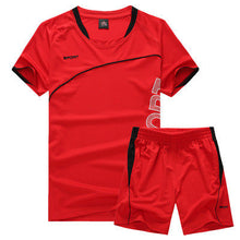 Mens Short Sleeve Training Jersey and Shorts Set with Side Pockets