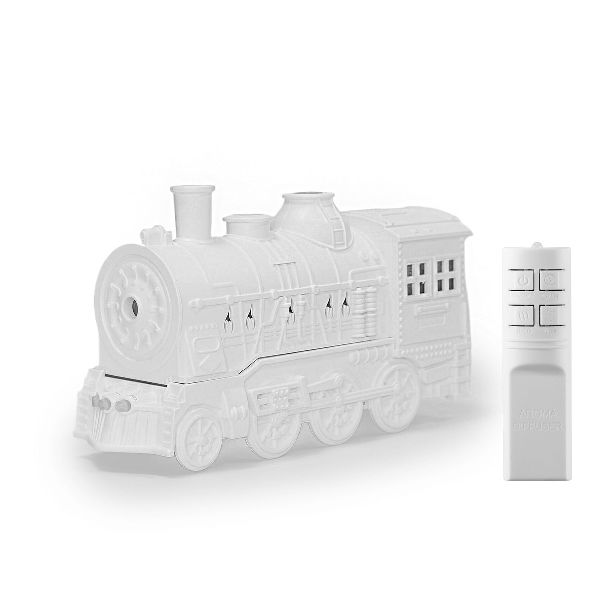 White steam locomotive humidifier with remote control, 5V USB option
