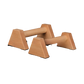 Four sided beech push up bars three quarter view, trapezoid end blocks on white