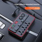 Car power inverter with red trim on a car console beside its plug cord, captioned 150W vehicle mounted inverter