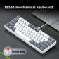 T65 white and gray keycap mechanical keyboard with red switch and USB cable