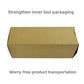 Plain corrugated cardboard inner box with the text strengthen inner box packaging, gold-tone with inner box option