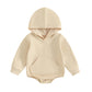 Baby Hooded Jumpsuit Soft Cotton | close up material texture