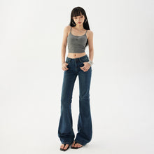 Womens Low Rise Flared Jeans