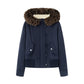 short denim jacket with pockets