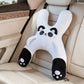 Small matching neck pillow included with the animal car nap pillow set
