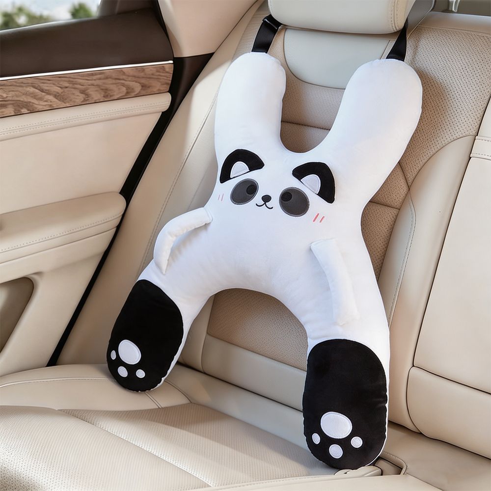 Small matching neck pillow included with the animal car nap pillow set