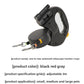 Black ABS dual retractable pet leash shown from the side with both snap hooks and the clip in torch