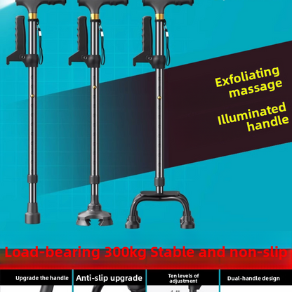 Adjustable folding aluminum walking cane range single tip and quad base versions