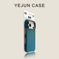 Blue textured magnetic phone case compatible with iPhone shown in retail packaging