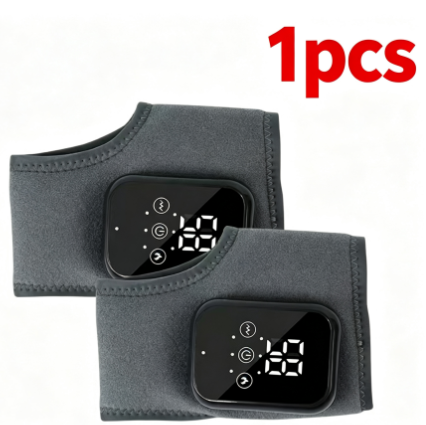 Grey fabric ankle heating wraps with LED control pods, marked as the single option
