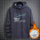 Dark Gray fleece-lined hooded sweatshirt with a NEVER GIVE UP graphic and front pocket, size L option