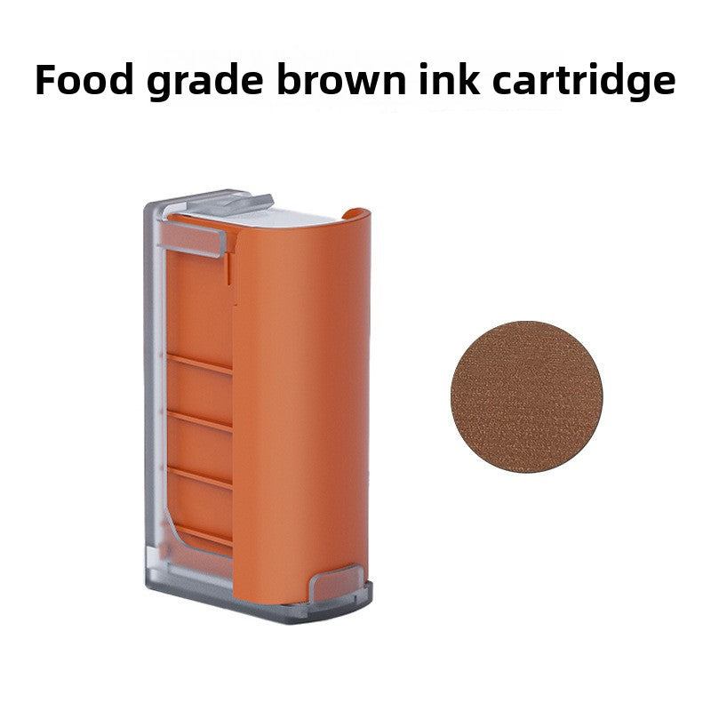 Food grade brown ink cartridge for the handheld food printer with brown color swatch