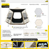 Automatic Pop Up Camping Tent - 3-4P Almond White Tent Groundsheet Mat