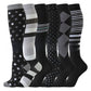 Knee high compression cycling socks with a ribbed cuff and textured sole