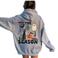 Heather gray version of the Halloween back print hoodie, a darker gray than the light gray option