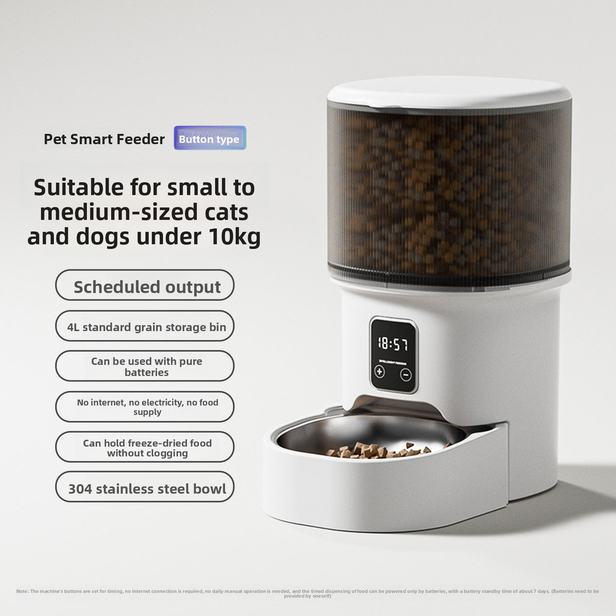 Pet feeder with clear bin lid open ready to fill with kibble