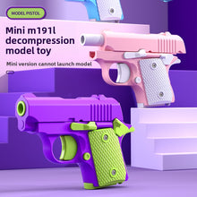 Mini Model Pistol Fidget Toy with Sliding Action and Optional Glow