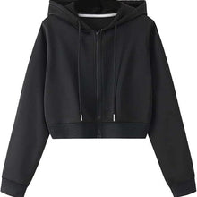 Womens Cropped Zip Up Hoodie
