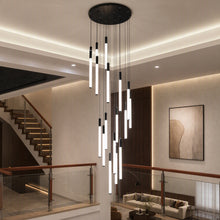 Modern Spiral LED Chandelier with Aluminum Body and Acrylic Tube Shades