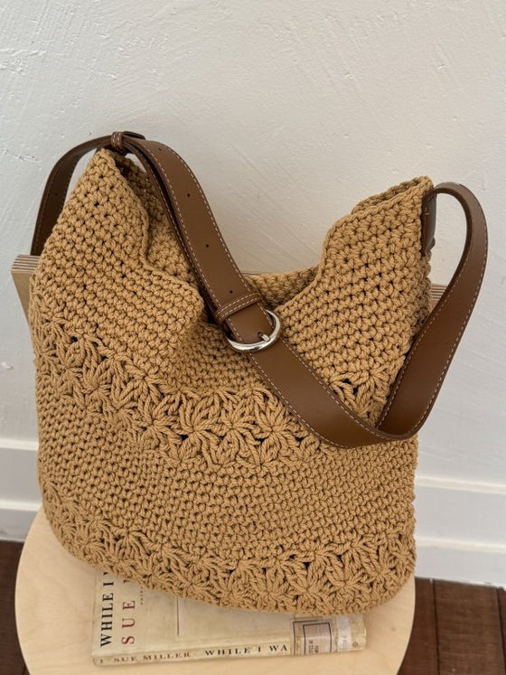 Cotton Thread Hollow Woven Tote Bag
