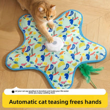 Automatic Cat Teaser Mat with Rotating Feather Wand
