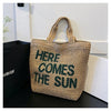 Embroidered Woven Shoulder Bag - Camel