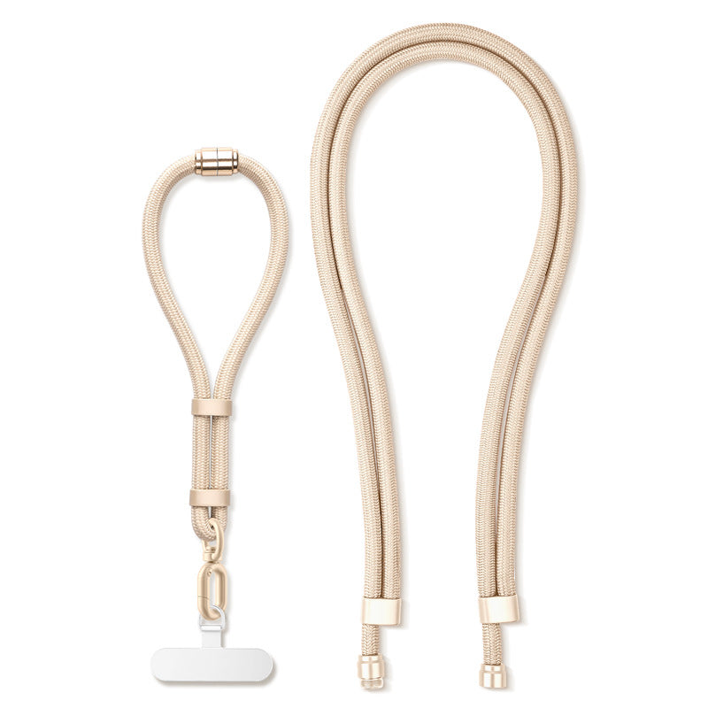 Braided polyester phone lanyard with an adjustable slider and a stainless steel clip