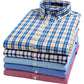 Mens Pure Cotton Plaid Long Sleeve Shirt