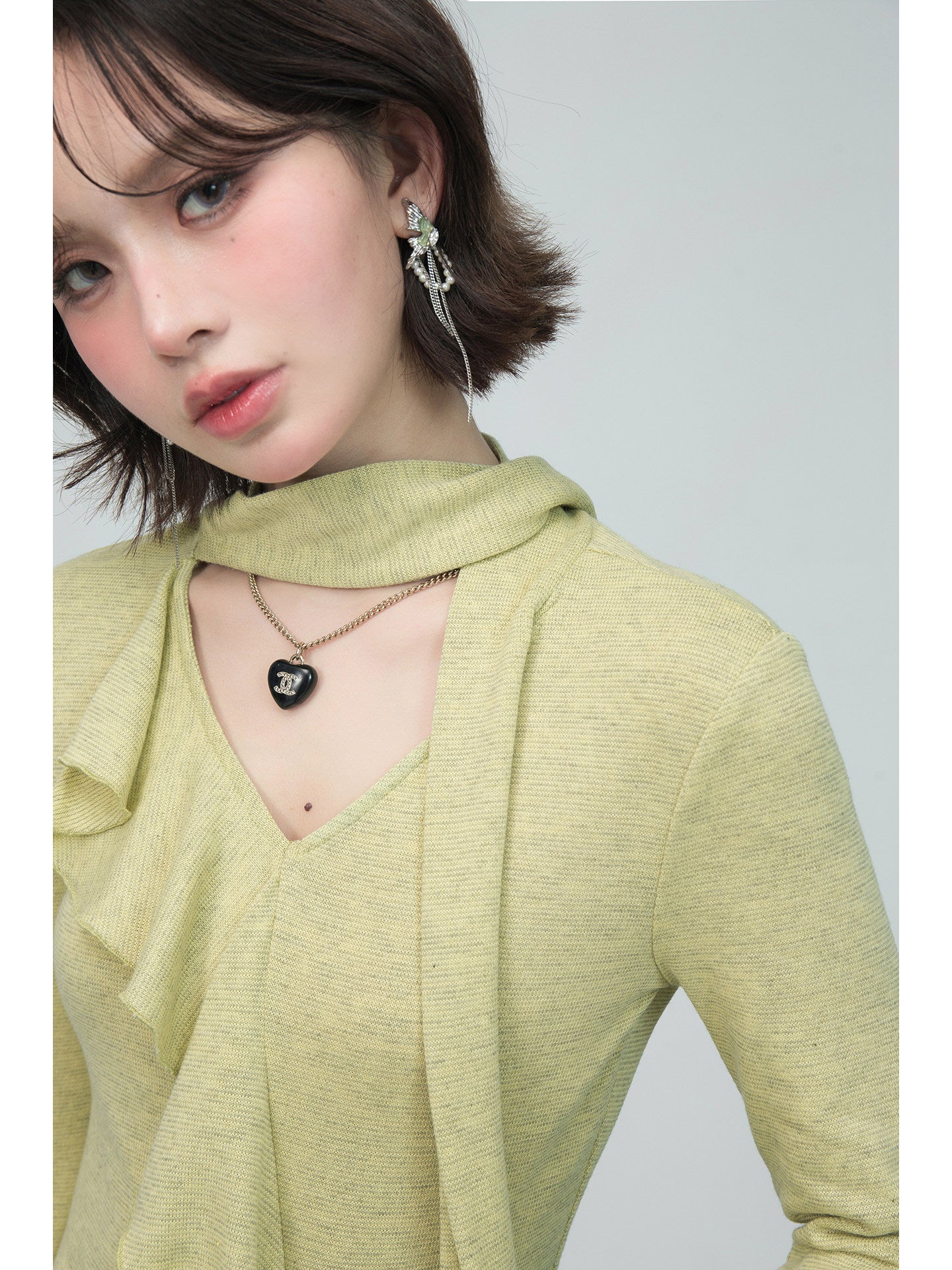 Ruffled Ribbon Knit Top | macro material texture detail