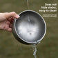 Small and large grey titanium tone stainless steel insulated bowls side by side