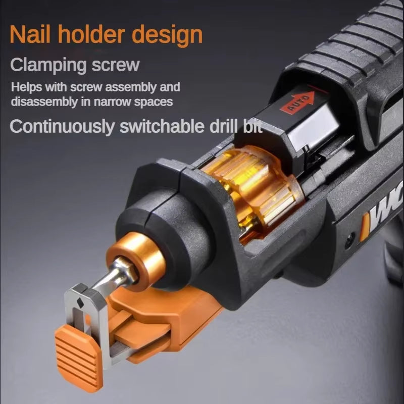 WX255.4 4V Mini Electrical Screwdriver Set Smart Gun Style Cordless Electric Screw Driver USB Rechargeable Bit Drill Tool