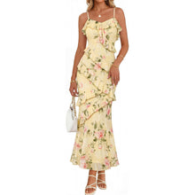 V-Neck Floral Ruffle Tiered Maxi Dress