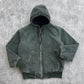 Green washed hooded zip jacket option photo, size M
